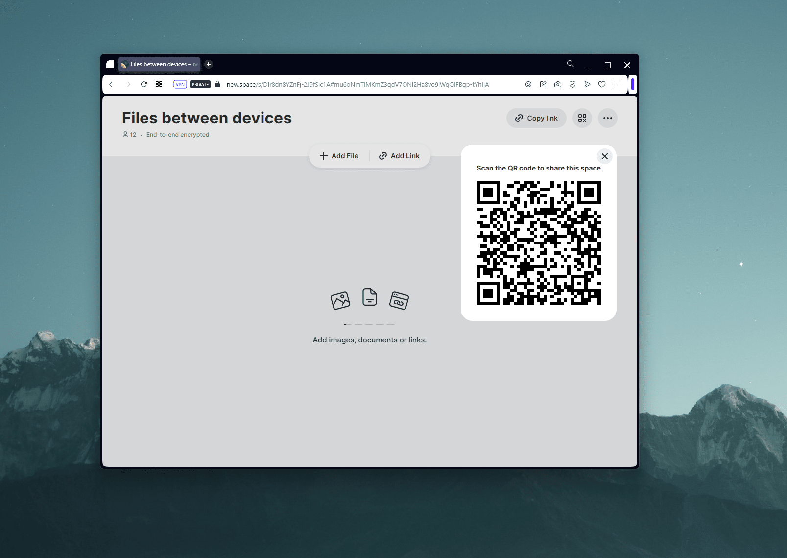 A QR code open in new.space
