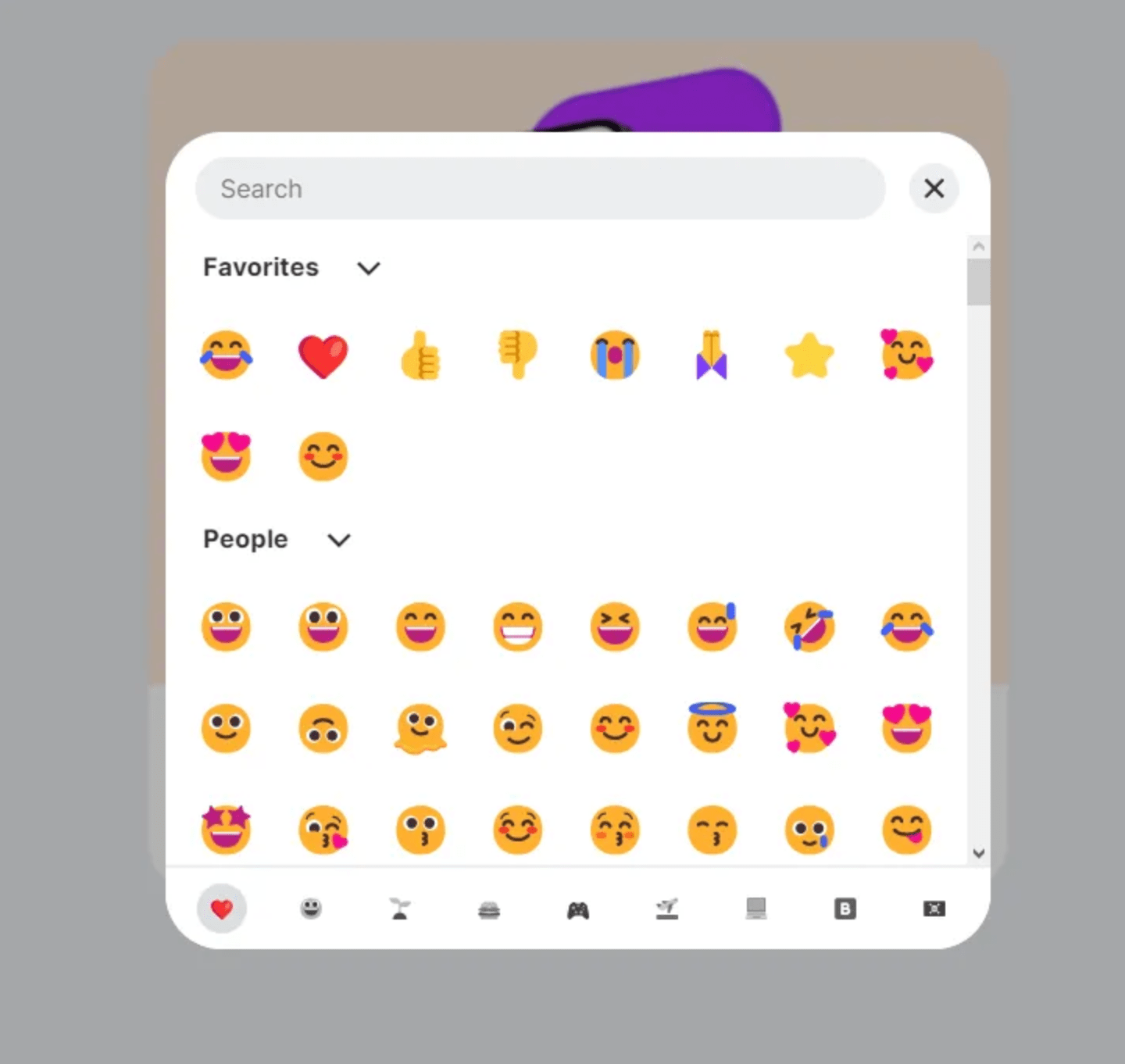 An image of the emoji picker