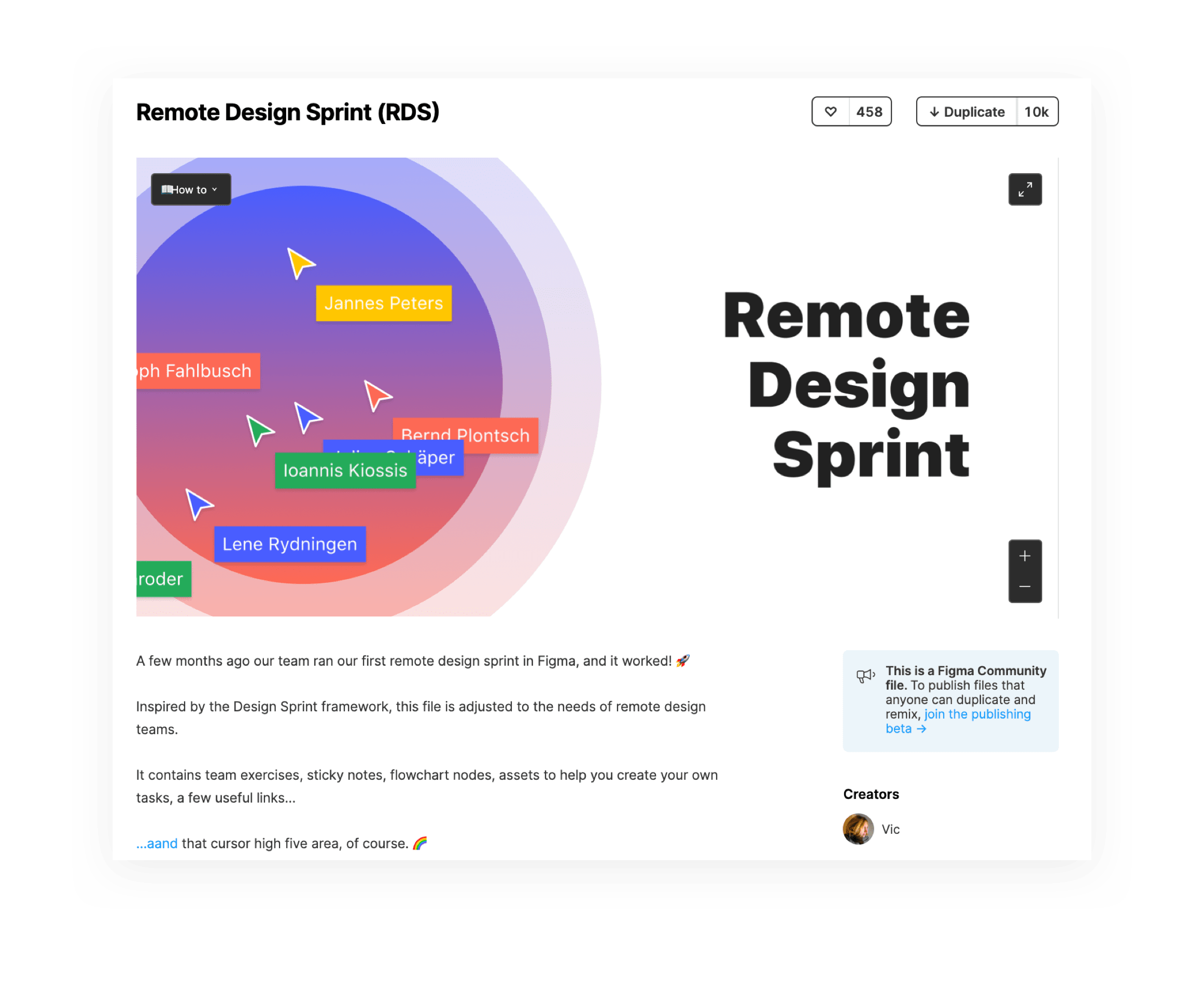 A screenshot Vic's remote design sprint template